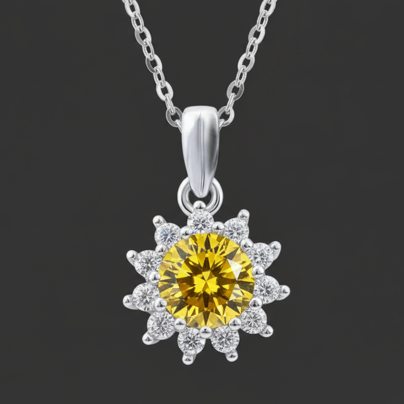 Sun Moissanite Necklace