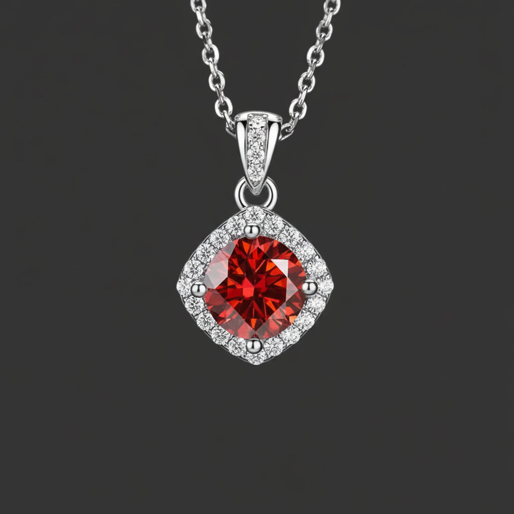 Square Moissanite Necklace