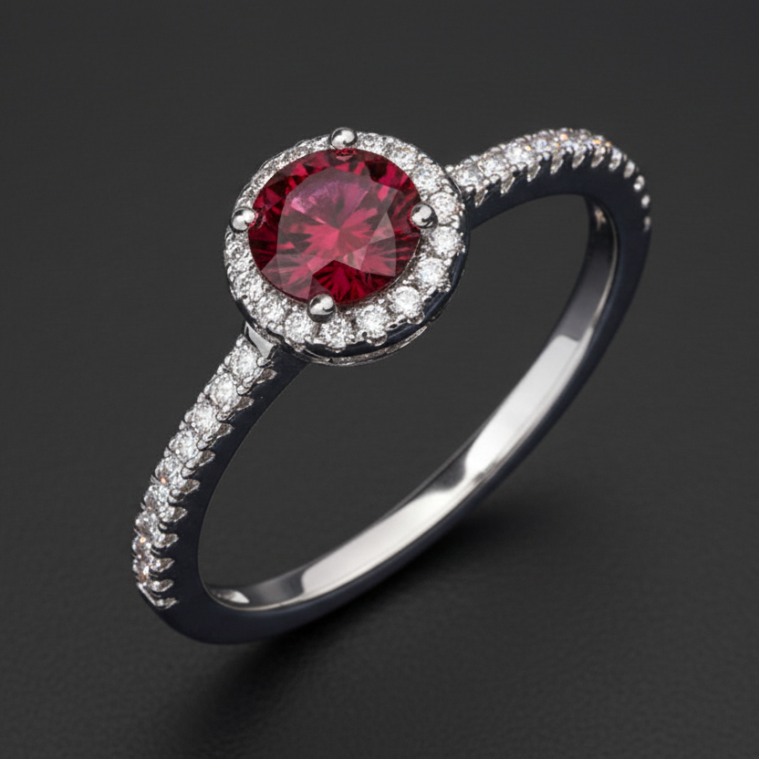 Halo Moissanite Ring