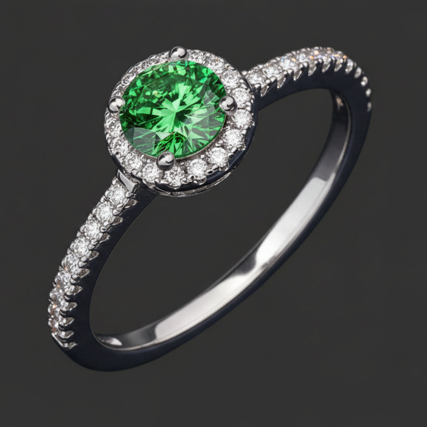 Halo Moissanite Ring