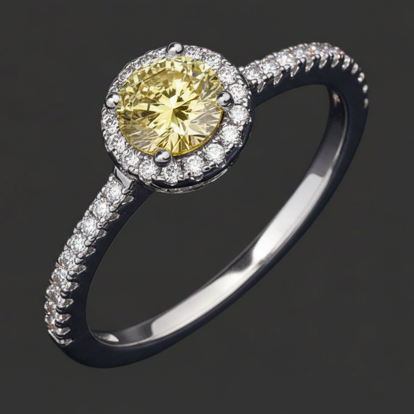 Halo Moissanite Ring