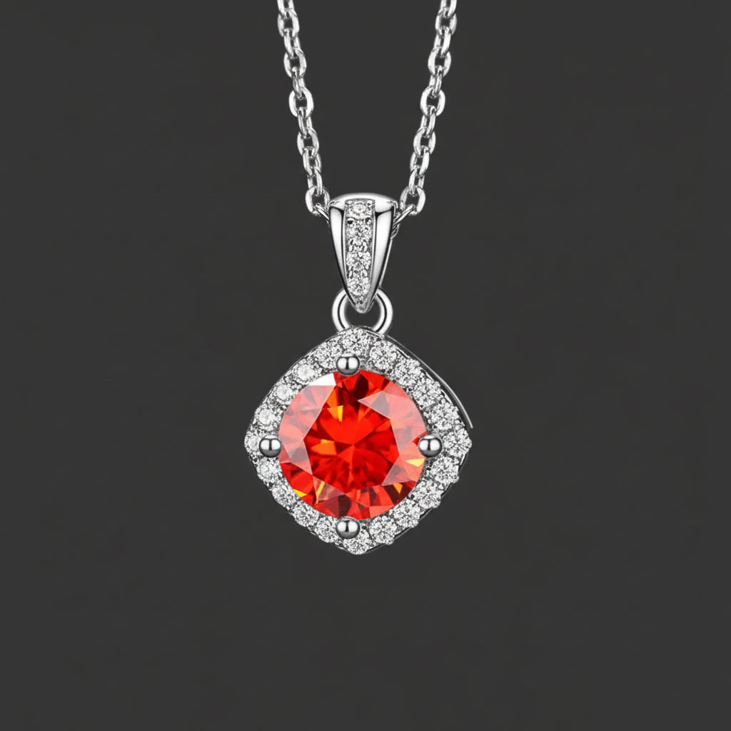 Square Moissanite Necklace