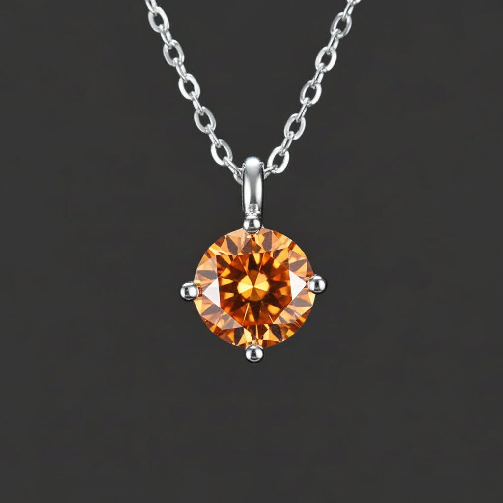 Round Moissanite Necklace