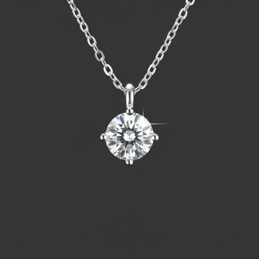 Round Moissanite Necklace