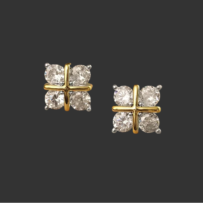 Cross Moissanite Earrings
