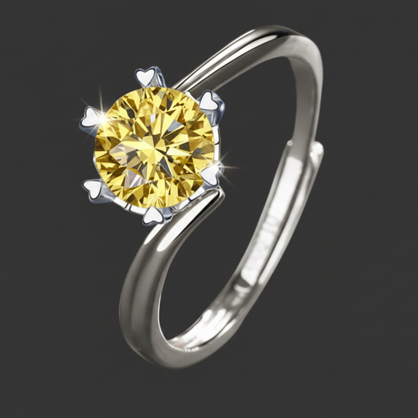 Hexa Moissanite Ring