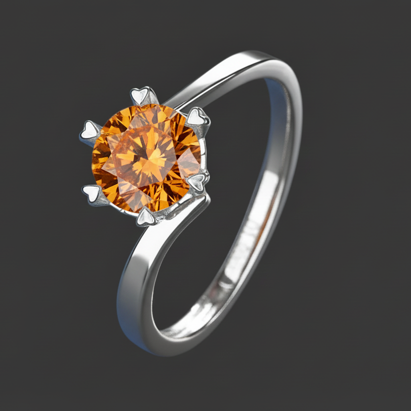 Hexa Moissanite Ring