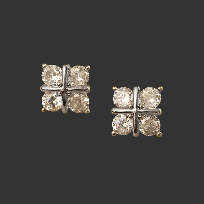 Cross Moissanite Earrings
