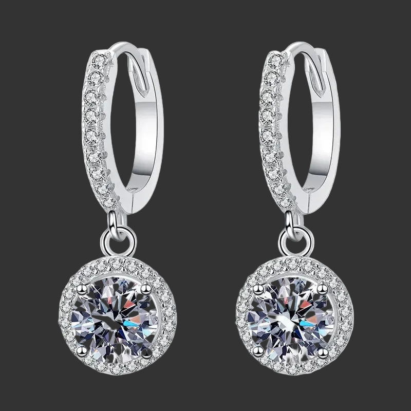 Halo Pendant Moissanite Earrings