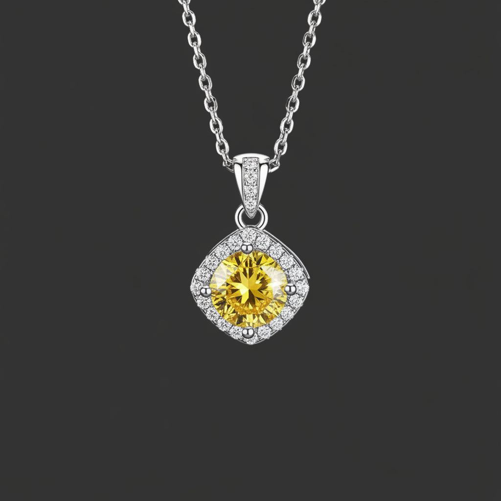 Square Moissanite Necklace