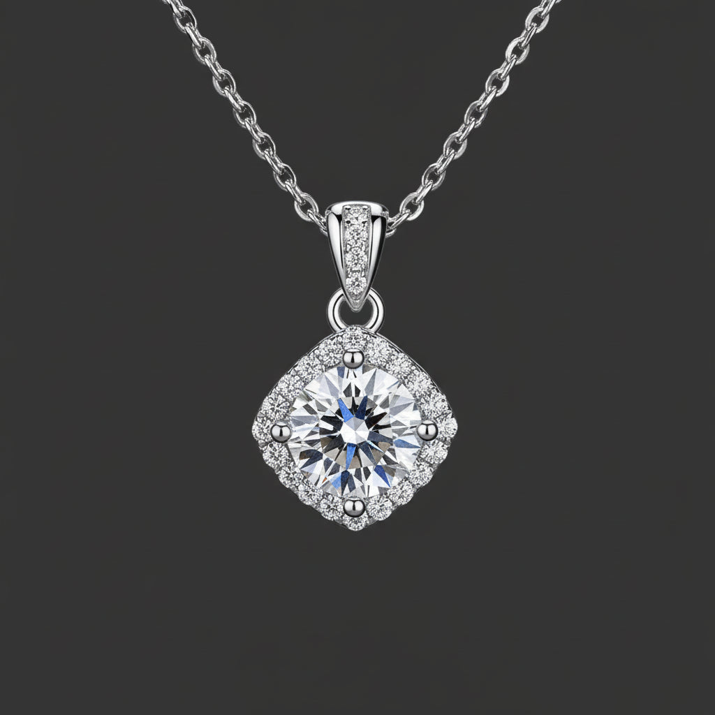 Square Moissanite Necklace