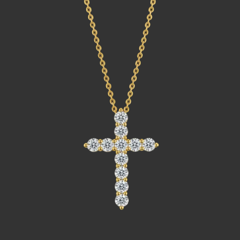 Cross Moissanite Necklace