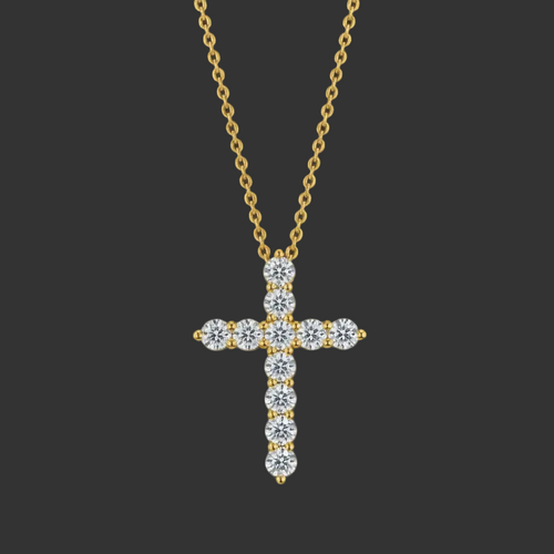 Cross Moissanite Necklace