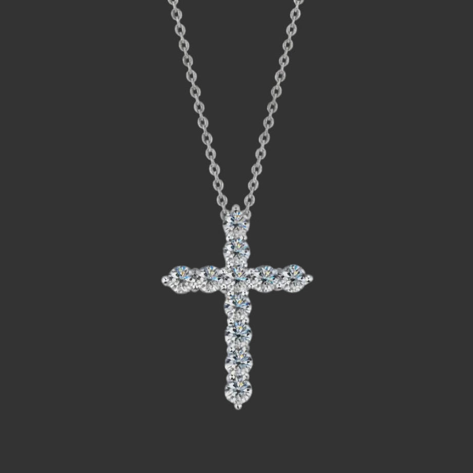 Cross Moissanite Necklace